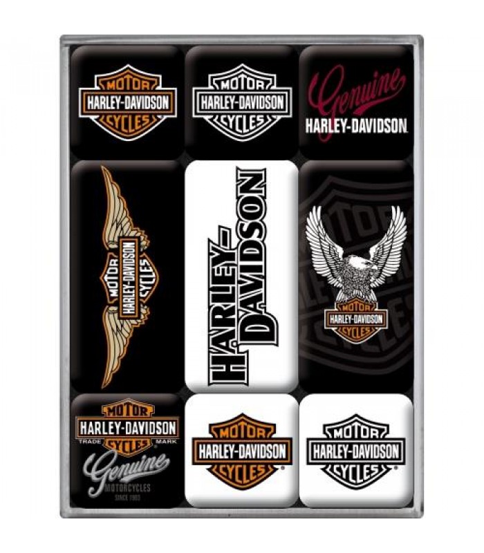 Набор из 9 магнитов Nostalgic Art "Harley Davidson Logo" (83036)